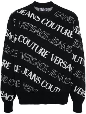 Versace Jeans Couture jacquard-logo jumper - Black