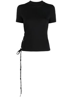 Versace Jeans Couture lace-up cotton T-shirt - Black