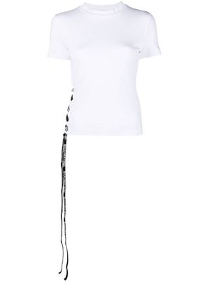 Versace Jeans Couture lace-up cotton T-shirt - White