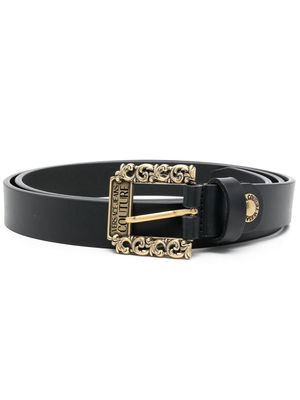 VERSACE JEANS COUTURE leather baroque-buckle belt - Black