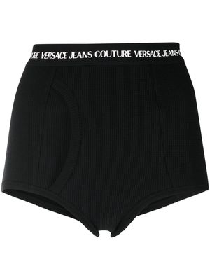 Versace Jeans Couture logo band mini shorts - Black