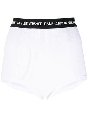 Versace Jeans Couture logo band mini shorts - White