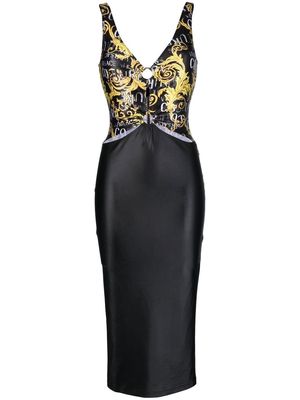 Versace Jeans Couture Logo Brush Couture-print dress - Black