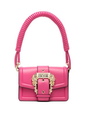Versace Jeans Couture logo-buckle faux-leather shoulder bag - Pink
