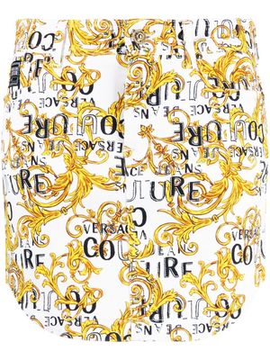 Versace Jeans Couture Logo Couture-print denim miniskirt - White