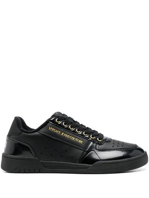 Versace Jeans Couture logo-debossed leather sneakers - Black