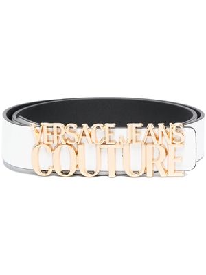 Versace Jeans Couture logo-detail leather belt - White