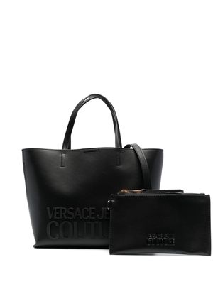 Versace Jeans Couture logo-embossed faux-leather tote bag - Black