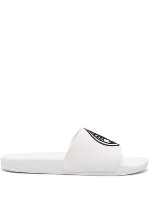 Versace Jeans Couture logo-embossed slip-on slides - White