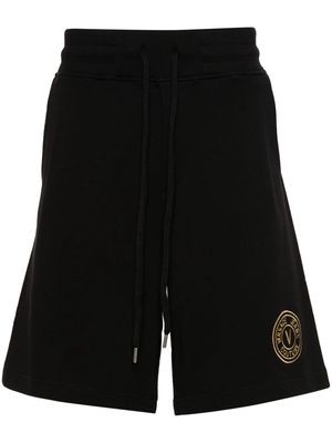 Versace Jeans Couture logo-embroidered cotton shorts - Black
