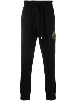 Versace Jeans Couture logo-embroidered cotton track trousers - Black
