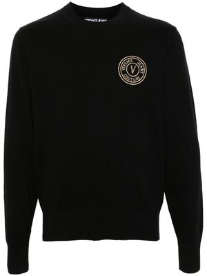 Versace Jeans Couture logo-embroidered crew-neck jumper - Black