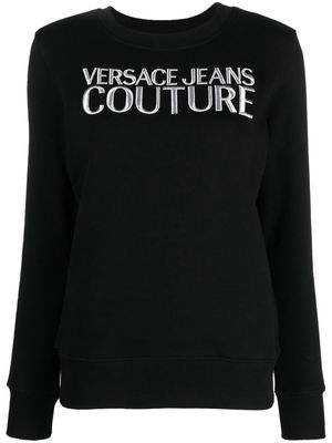 Versace Jeans Couture logo-embroidered crew-neck sweatshirt - Black