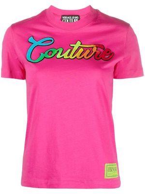 Versace Jeans Couture logo-embroidered T-shirt - Pink