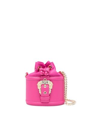 Versace Jeans Couture logo-engraved decorative-buckle bucket bag - Pink