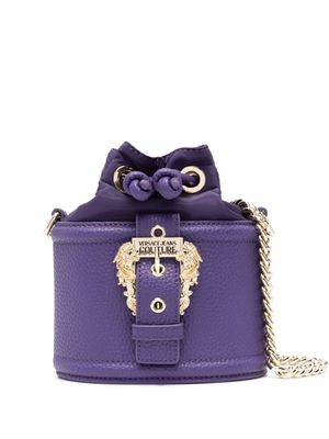 Versace Jeans Couture logo-engraved decorative-buckle bucket bag - Purple