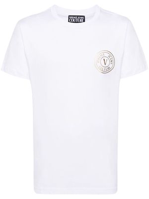 Versace Jeans Couture logo-flocked cotton T-shirt - White