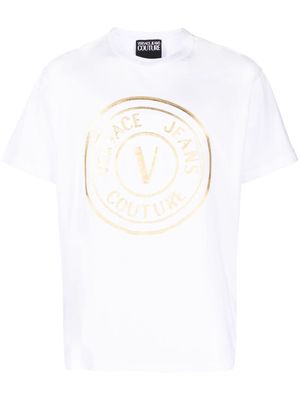 Versace Jeans Couture logo foil-print cotton T-shirt - White