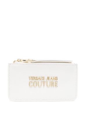 Versace Jeans Couture logo-lettered zipped purse - White