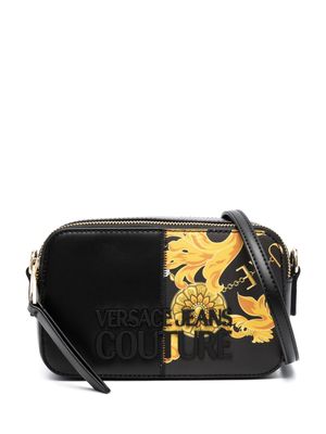 Versace Jeans Couture logo-lettering Barocco-print crossbody bag - G89 BLACK/GOLD