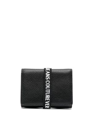Versace Jeans Couture logo-lettering bi-fold leather wallet - Black