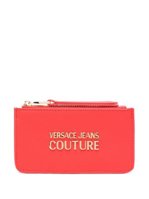 Versace Jeans Couture logo-lettering faux-leather wallet - Red