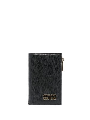 Versace Jeans Couture logo-lettering leather wallet - Black