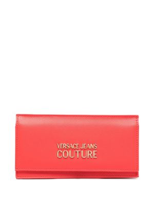 Versace Jeans Couture logo-lettering magnetic-fastening wallet - Red