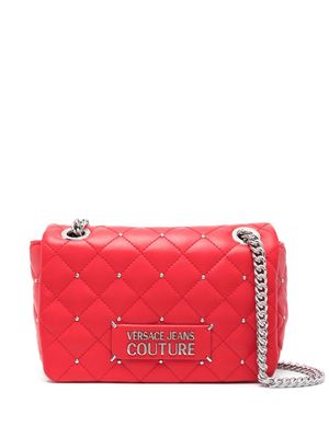 Versace Jeans Couture logo-lettering quilted crossbody bag - Red