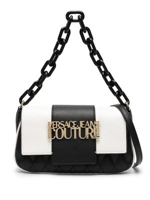 Versace Jeans Couture logo-lettering quilted shoulder bag - White