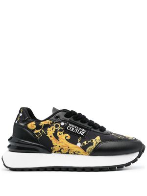 Versace Jeans Couture logo-patch almond-toe sneakers - Black