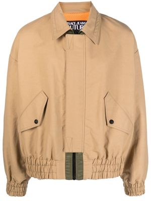 Versace Jeans Couture logo-patch bomber jacket - Neutrals