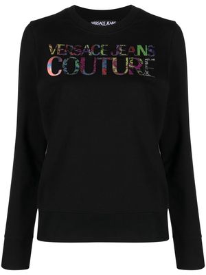 Versace Jeans Couture logo patch crew neck sweatshirt - Black