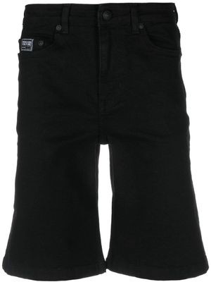 Versace Jeans Couture logo-patch denim shorts - Black