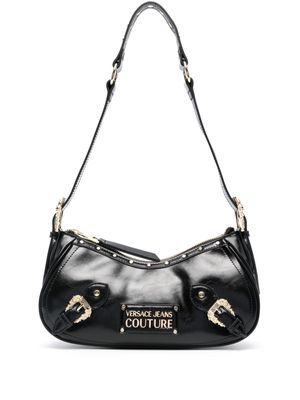 Versace Jeans Couture logo-patch faux-leather shoulder bag - Black