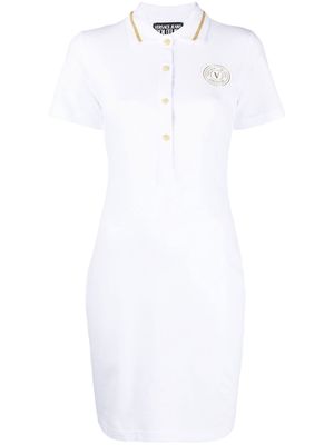 Versace Jeans Couture logo patch polo dress - White