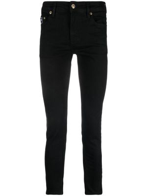 Versace Jeans Couture logo-patch skinny jeans - Black