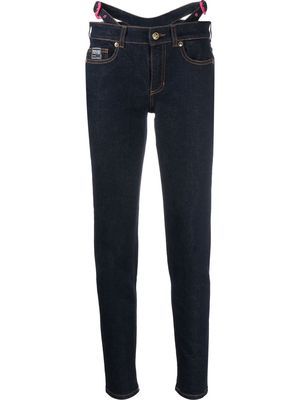 Versace Jeans Couture logo-patch skinny jeans - Blue