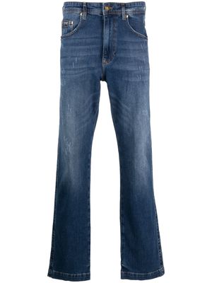 Versace Jeans Couture logo-patch straight-leg jeans - Blue
