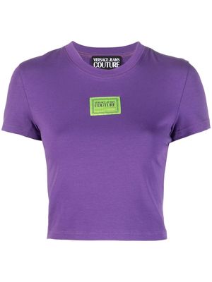 Versace Jeans Couture logo-patch T-shirt - Purple