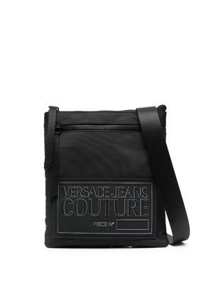 Versace Jeans Couture logo-patch zip-fastening shoulder bag - Black