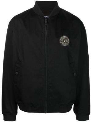 Versace Jeans Couture logo-patch zip-up jacket - Black