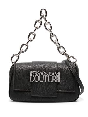 Versace Jeans Couture logo-plaque chain-handle shoulder bag - Black