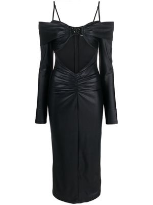 Versace Jeans Couture logo-plaque cut-out dress - Black