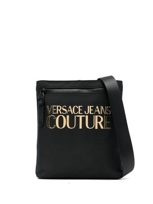 Versace Jeans Couture logo-plaque detail messenger bag - Black