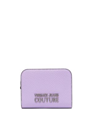 Versace Jeans Couture logo-plaque faux-leather wallet - Purple