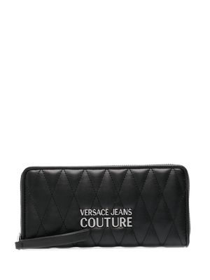 Versace Jeans Couture logo-plaque quilted purse - Black