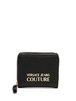 Versace Jeans Couture logo-plaque textured wallet - Black