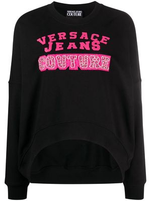 Versace Jeans Couture logo-print beaded sweatshirt - Black