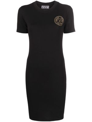 Versace Jeans Couture logo-print bodycon T-shirt minidress - Black